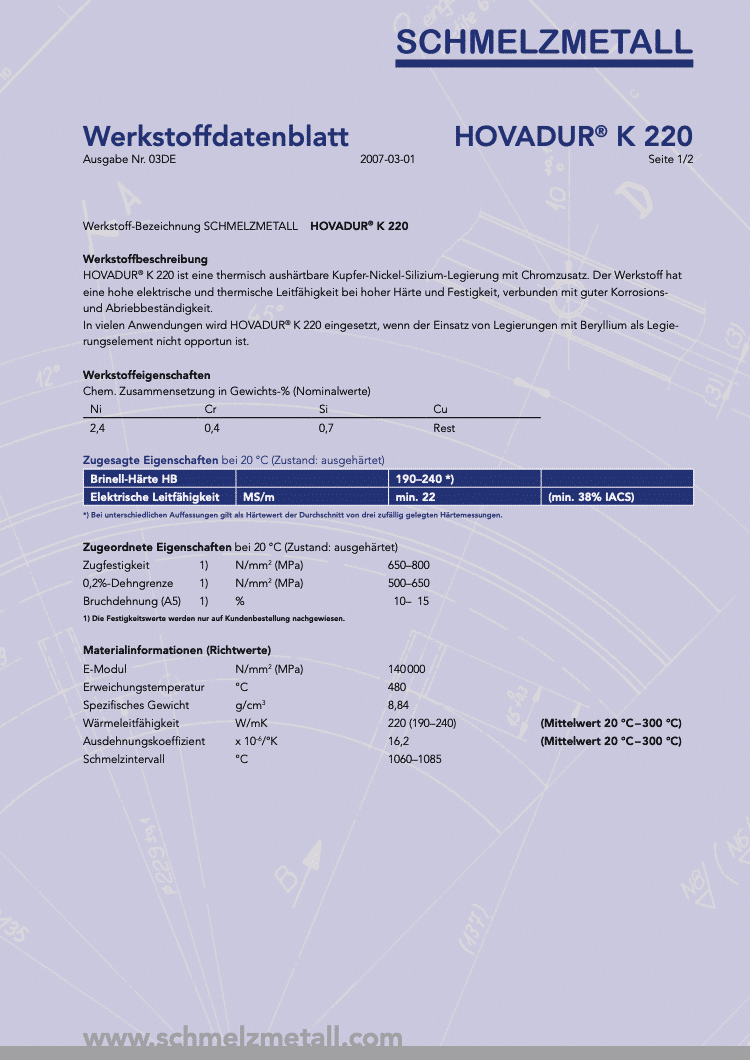Werkstoffdatenblatt: HOVADUR® K220 thumbnail